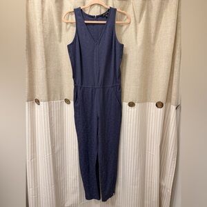 Athleta Dark Blue Textured Jumpsuit